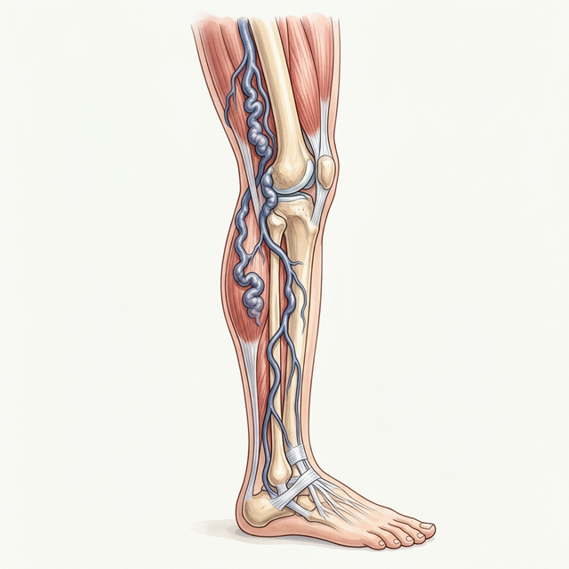 Varicose veins medical illustration